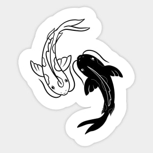 Ying Yang fishes, carp , balance Sticker